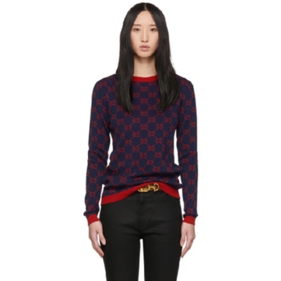 Gucci  GG LOGO JACQUARD SWEATER - Picture 2 of 12
